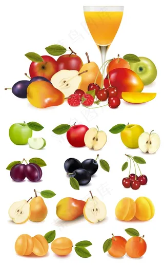 鲜美水果矢量分层素材