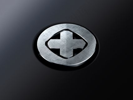 干净背景金属logo样机展示