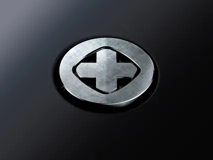 干净背景金属logo样机展示