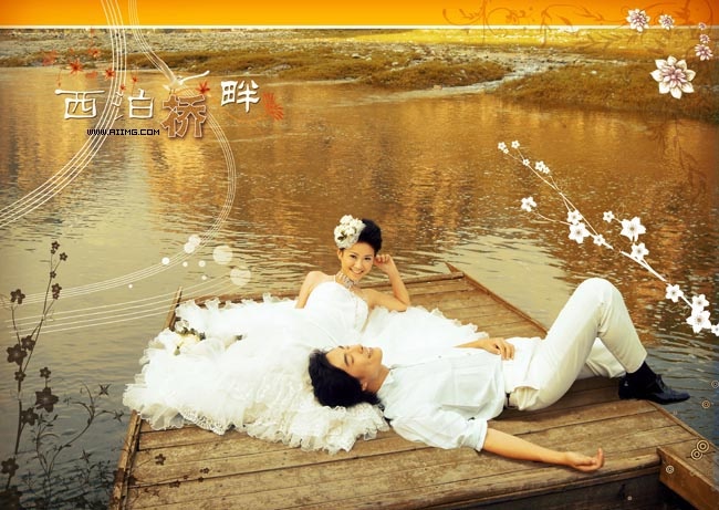 西泊桥畔跨页婚纱模板10