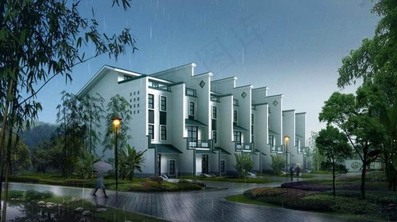 中国传统古典住宅效果图图片