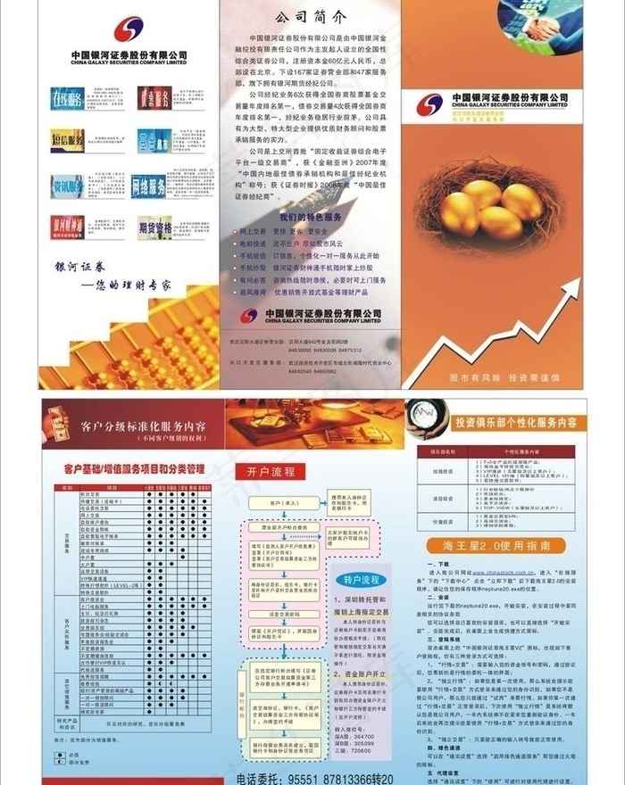 银河证券 三折页图片cdr矢量模版下载