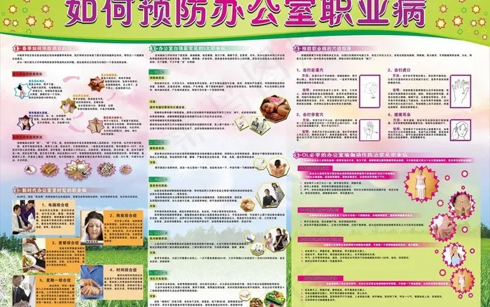 如何预防办公室职业病海报图片cdr矢量模版下载