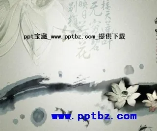 古典荷花印象ppt模板