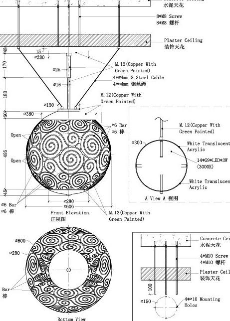 吊灯设计详图 2 a图片ai矢量模版下载