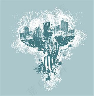 鹰骷髅矢量素材