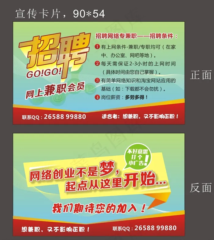 招聘宣传名片图片cdr矢量模版下载