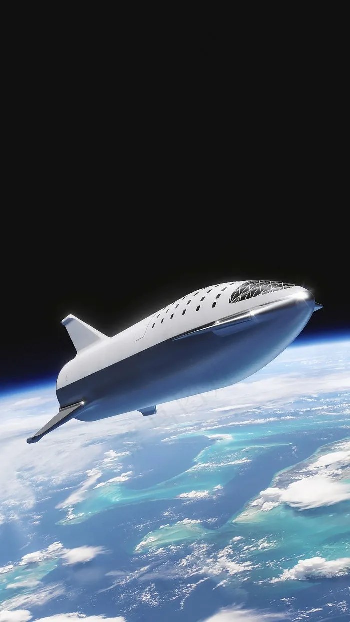 飞行在太空上的飞船高清图片