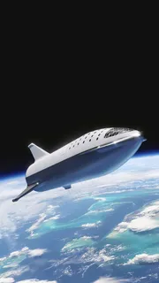 飞行在太空上的飞船高清图片