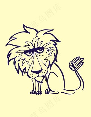 手绘动物简笔插画卡通动物猫