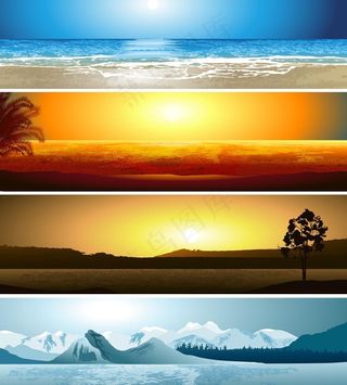 海边 夕阳 草原 雪图片