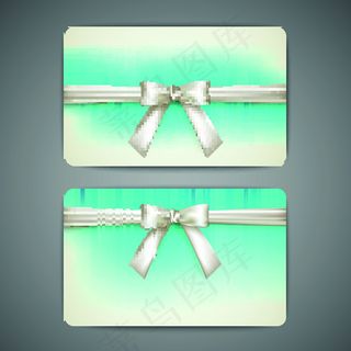 丝带蝴蝶结贺卡矢量素材