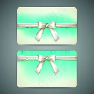 丝带蝴蝶结贺卡矢量素材