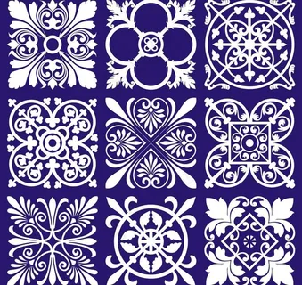 四方连续大花图片