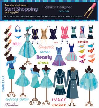 时尚元素与服装矢量02