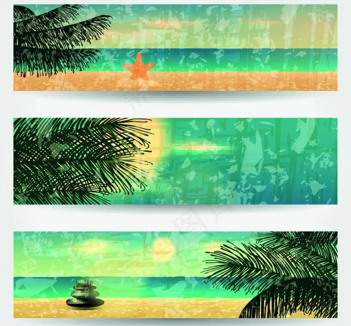 夏日旅游背景图片eps,ai矢量模版下载