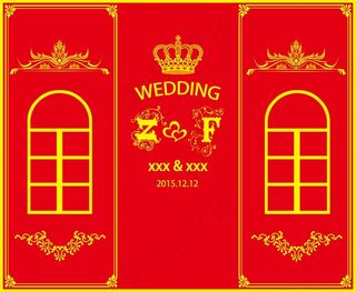 红金婚礼背景