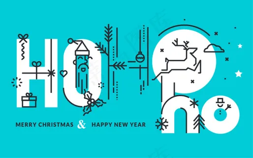 圣诞字母扁平化设计素材 圣诞字母扁平化设计素材