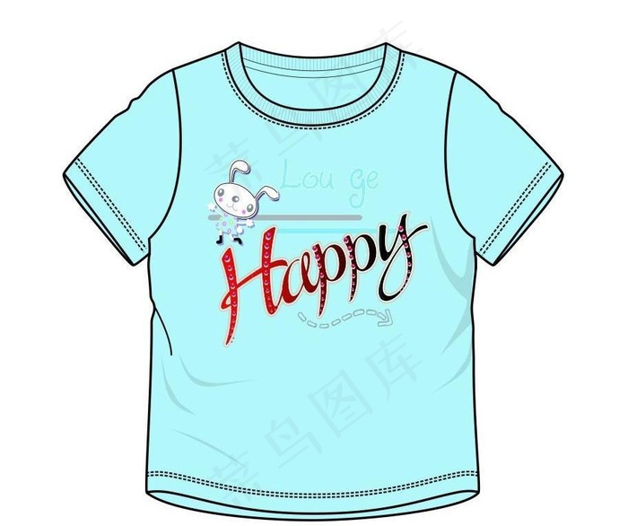 兔子字母t恤图片