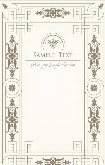矢量欧式古典花纹背景边框