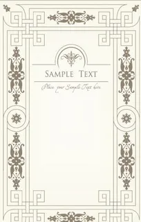 矢量欧式古典花纹背景边框