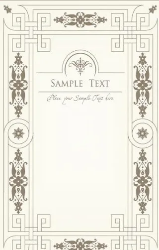 矢量欧式古典花纹背景边框