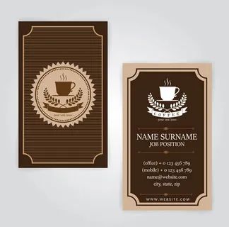 咖啡杯图案名片
