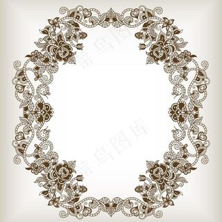 欧式花纹边框相框图片