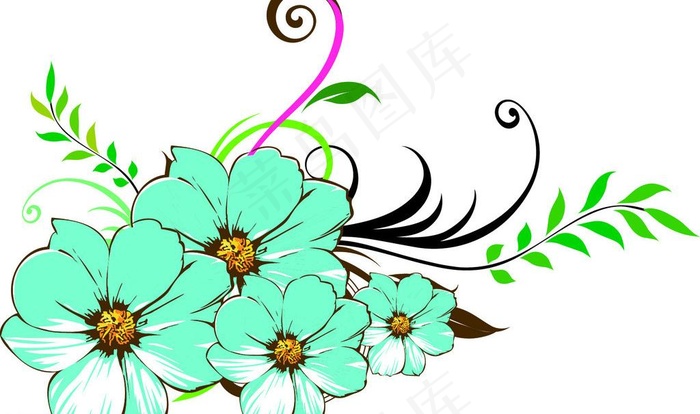 欧矢量素材潮流花图片