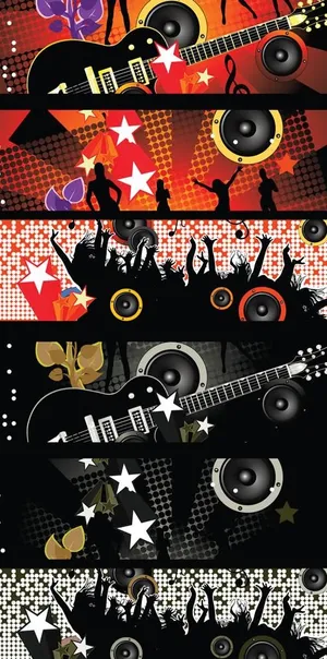 潮流酷炫音乐横幅矢量图 AI 潮流酷炫音乐横幅矢量图 AI