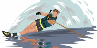 水的滑雪者矢量图像