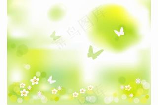 韩国绿色春天花纹矢量素材13