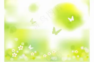 韩国绿色春天花纹矢量素材13