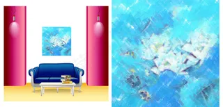 家居室内装饰墙画荷花