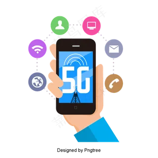 卡通手机5G全球化场景,免抠元素