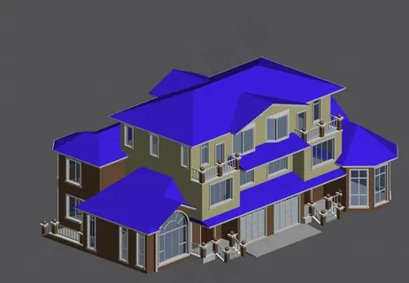 双拼别墅3d模型图片