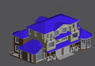 双拼别墅3d模型图片