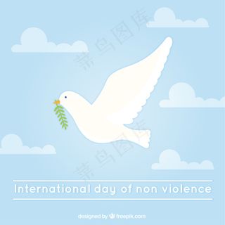 背景与白色的鸽子在平坦的风格