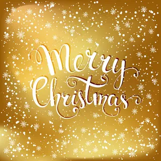 金色背景与圣诞艺术字