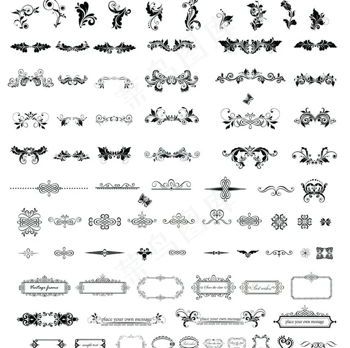 欧式简约花纹图片eps,ai矢量模版下载
