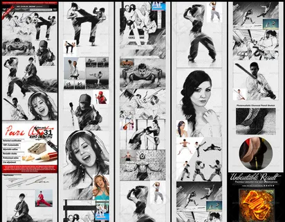 人像照片转手绘素描效果PS动作