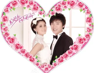 心形婚礼背景图片