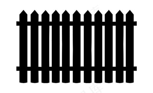 黑色木质篱笆元素
