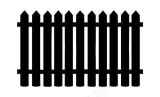 黑色木质篱笆元素