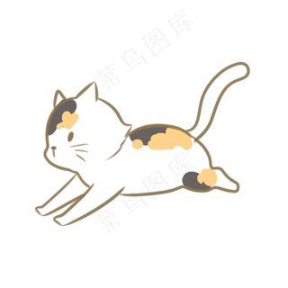 一只奔跑着的三花猫一只奔跑着的三花猫