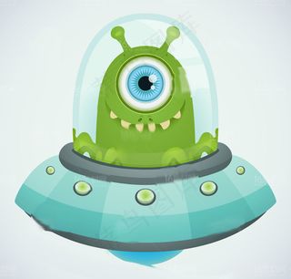 时尚卡通怪兽独眼怪兽设计矢量素材