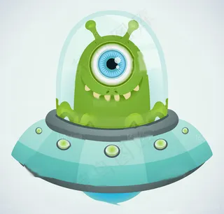 时尚卡通怪兽独眼怪兽设计矢量素材