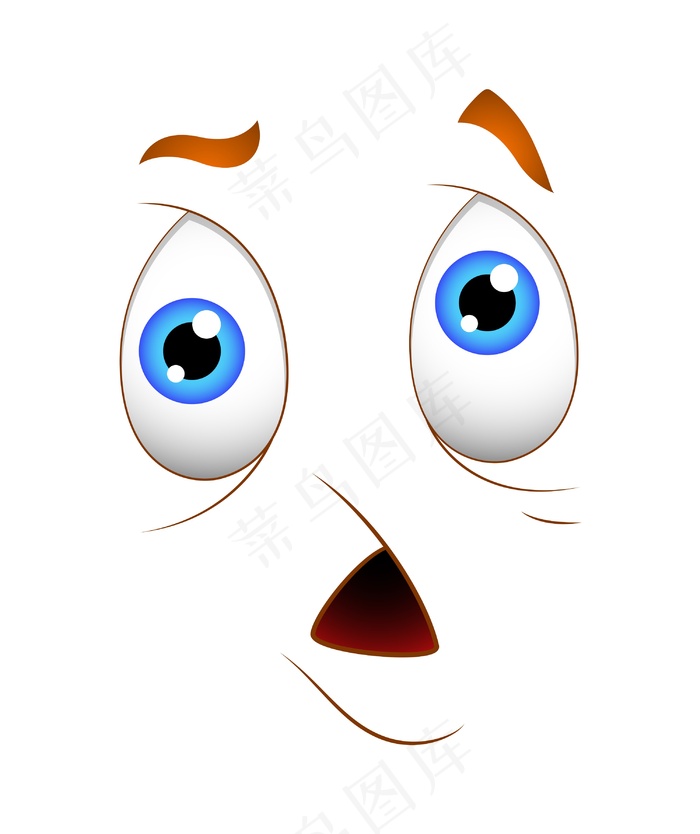 卡通害怕的表情