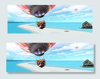 淘宝护肤品热气球唯美背景banne...