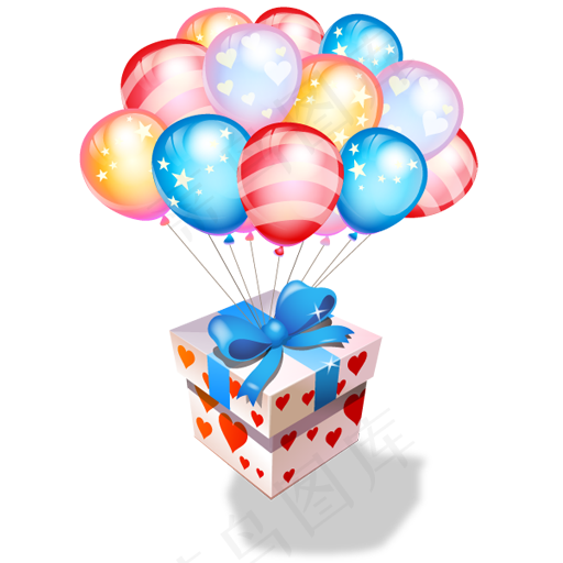 卡通手绘精美礼品礼盒促销海报png...